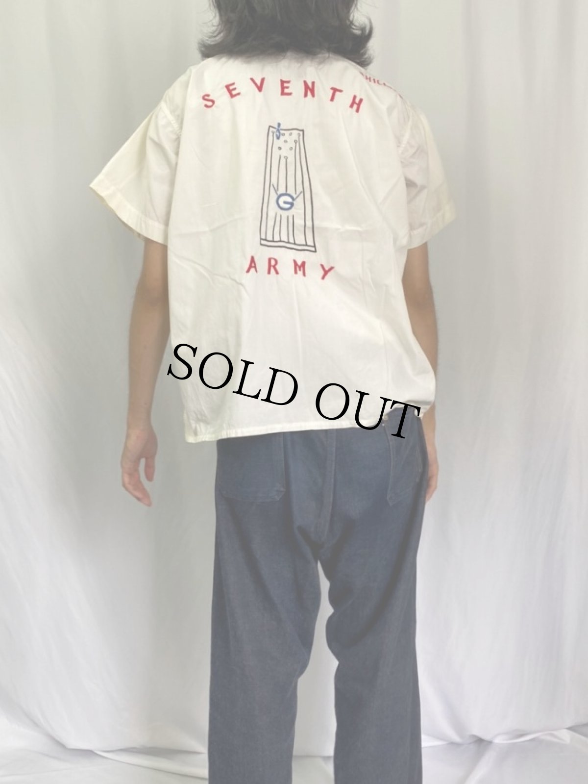 画像5: 60's Cavalier "SEVENTH ARMY" 刺繍ボーリングシャツ (5)