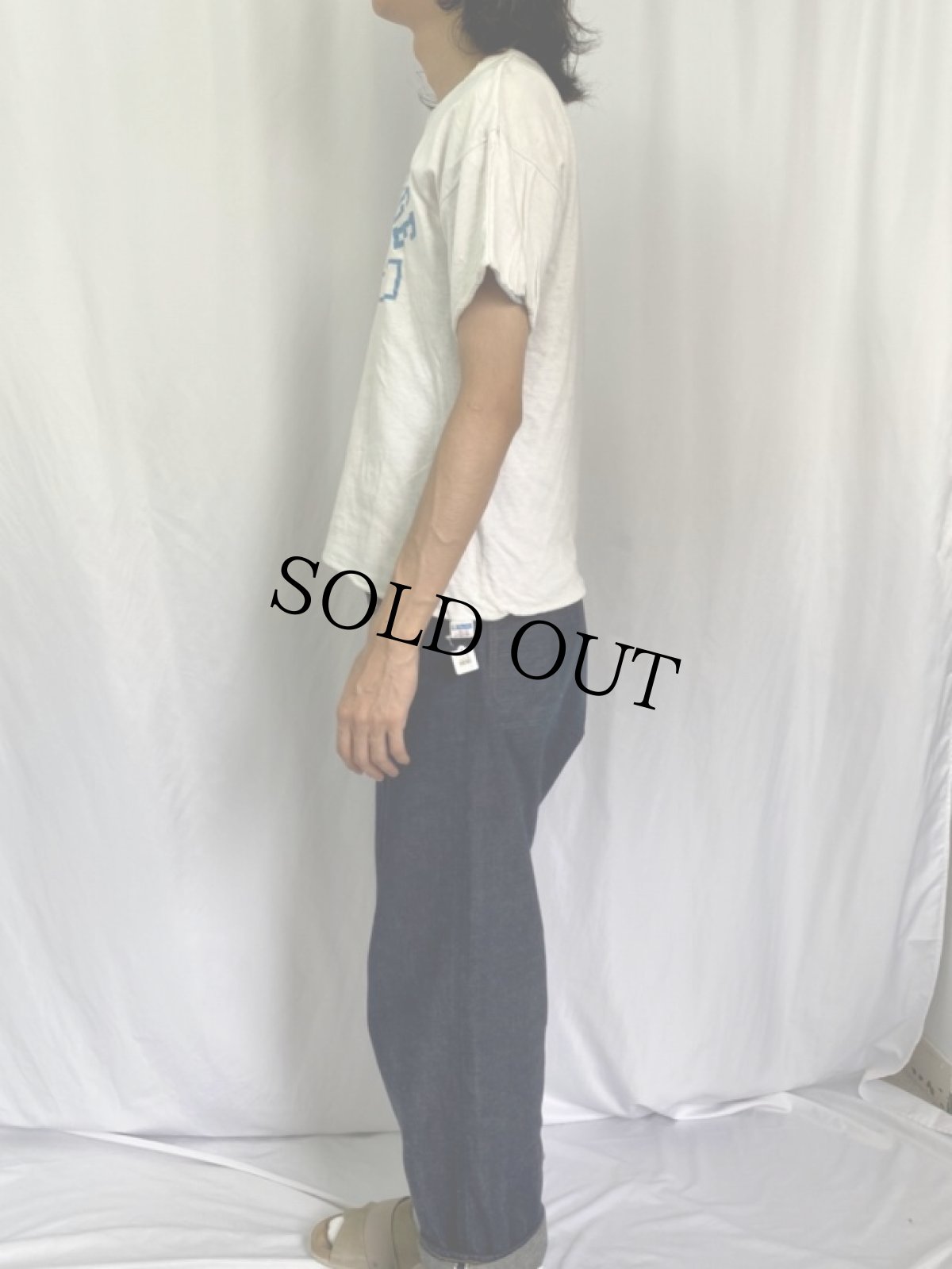 画像4: 70〜80's Champion USA製 バータグ ラバープリント ダブルフェイス カレッジTシャツ L (4)