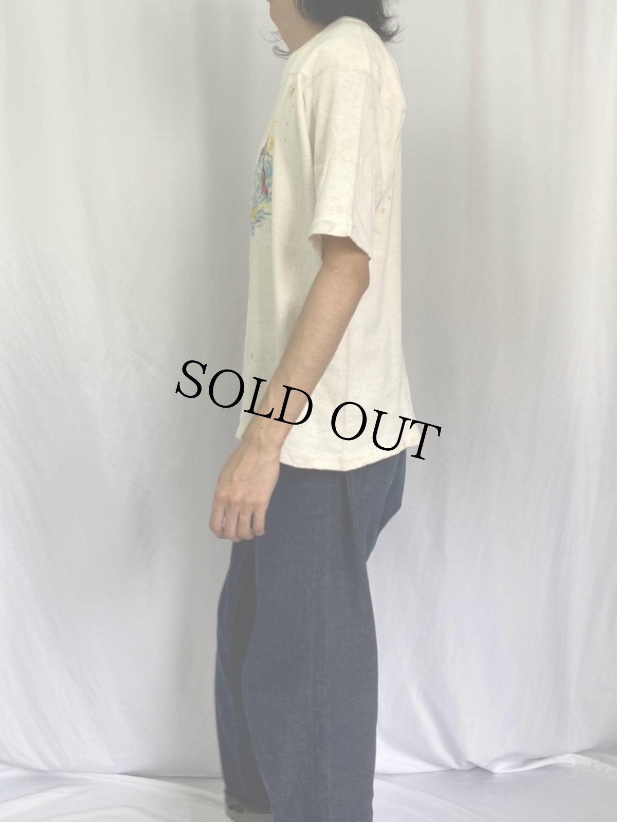 画像3: 70's Stallion by Healthknit サーファーイラストプリント フットボールTシャツ L (3)