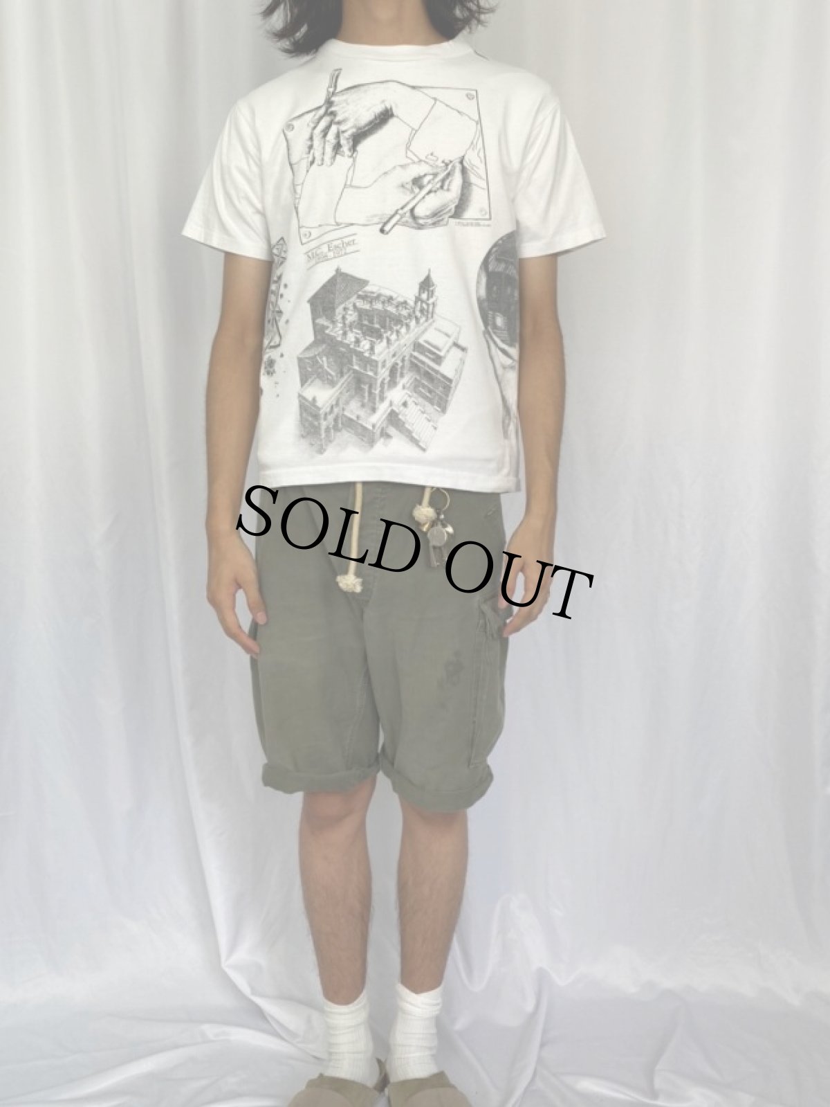 画像3: 80's M.C. Escher USA製 マルチプリント 騙し絵アートTシャツ (3)