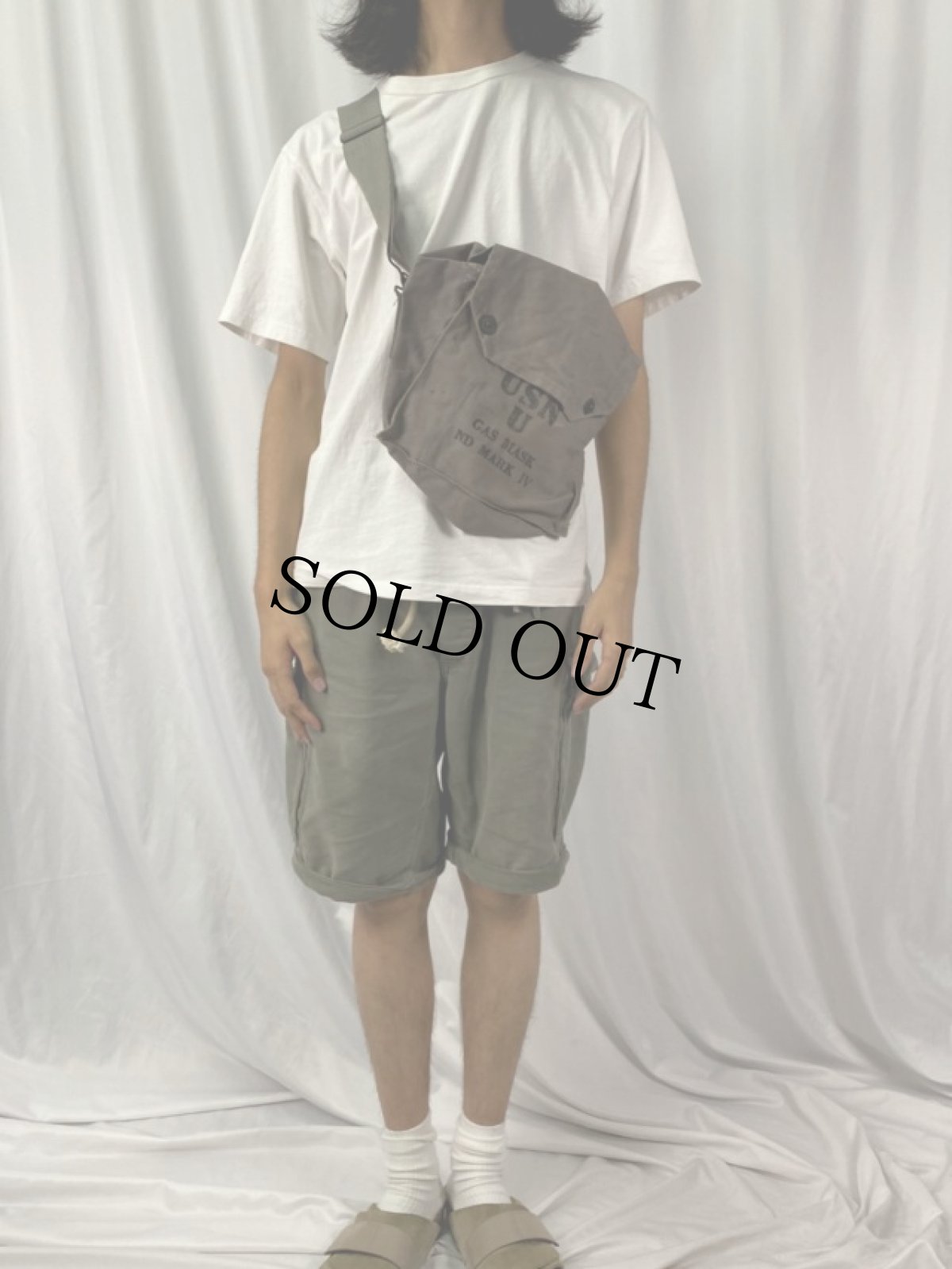 画像2: 40's U.S.N ND MARKIII キャンバス ガスマスクバッグ (2)