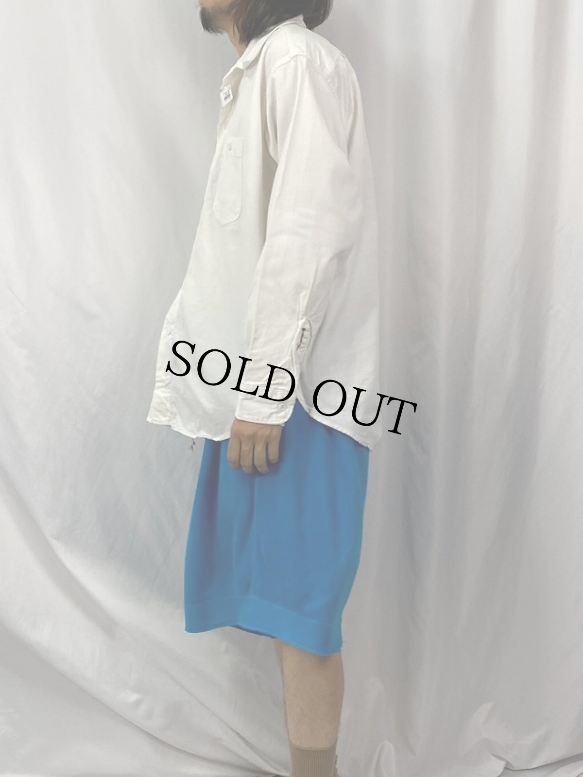 画像3: 60's Lee マチ付き コットンピケワークシャツ XL (3)