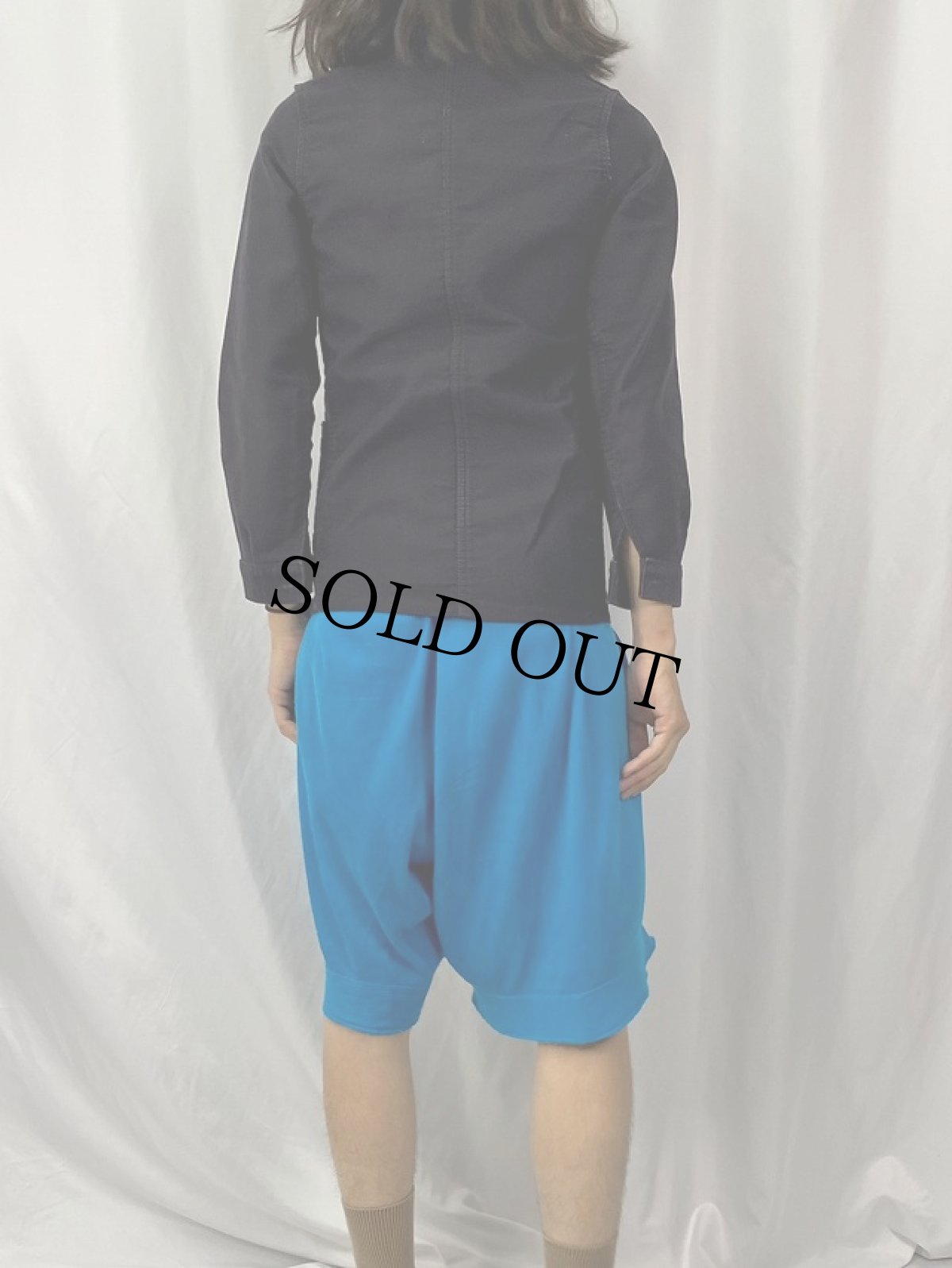 画像4: 60's Le LABOUREUR ブラックモールスキン ワークジャケット (4)