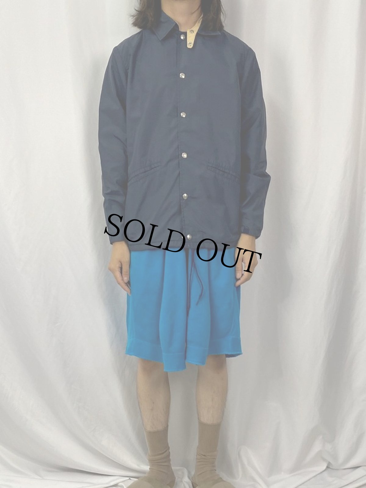 画像2: 80's L.L.Bean チンスト付き ナイロンコーチジャケット NAVY (2)