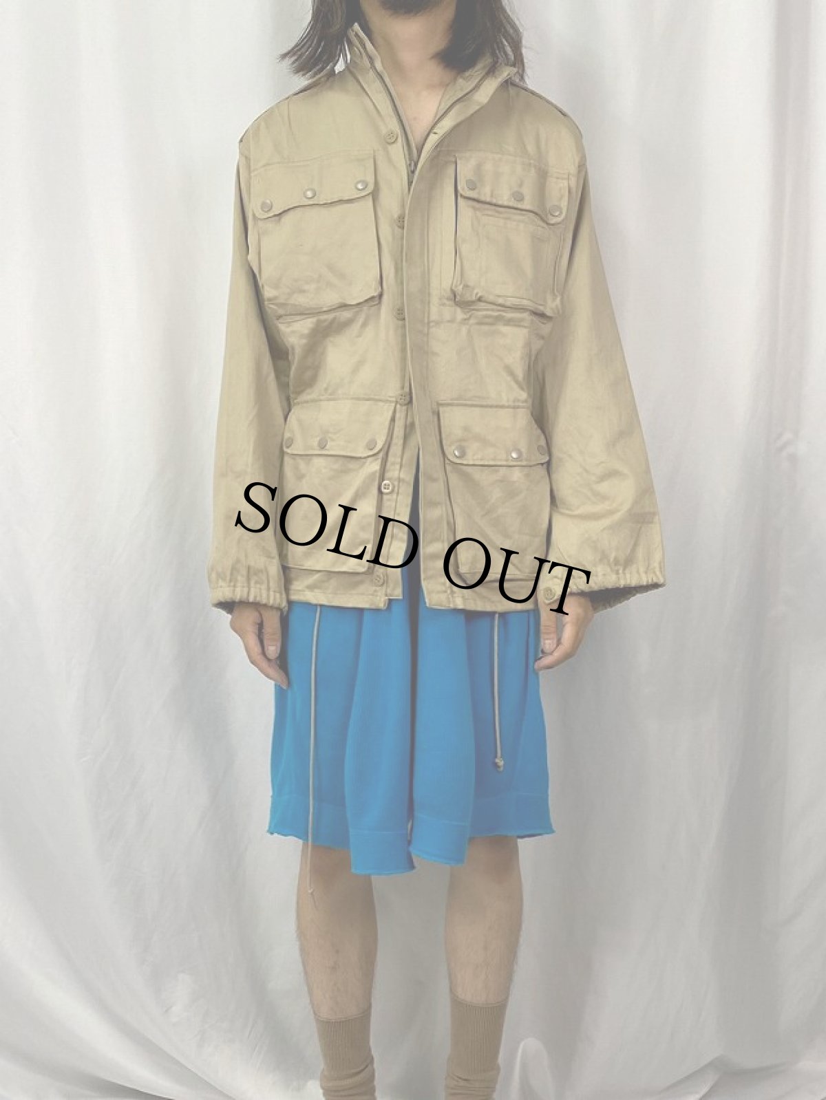 画像2: 80's FRENCH ARMY パラシュートジャケット 民間品 ベージュ (2)