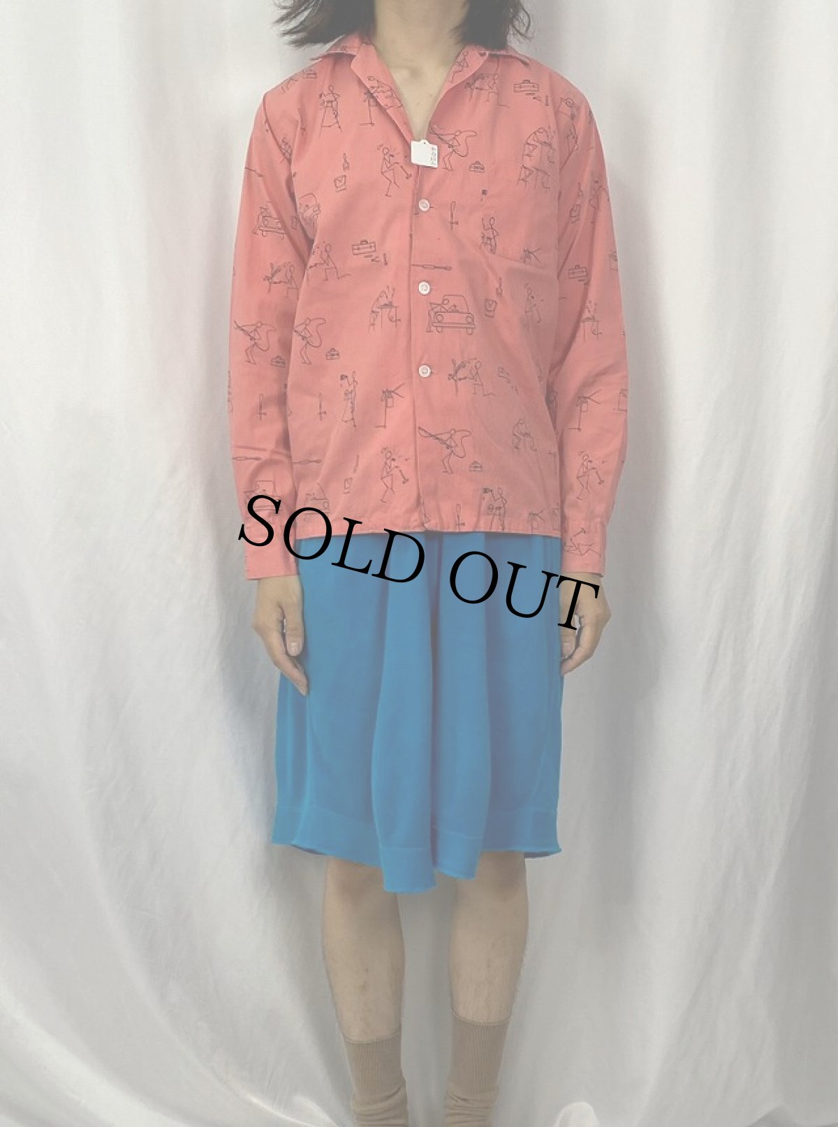 画像2: 60's Gentlemen Jr. 総柄オープンカラーシャツ (2)