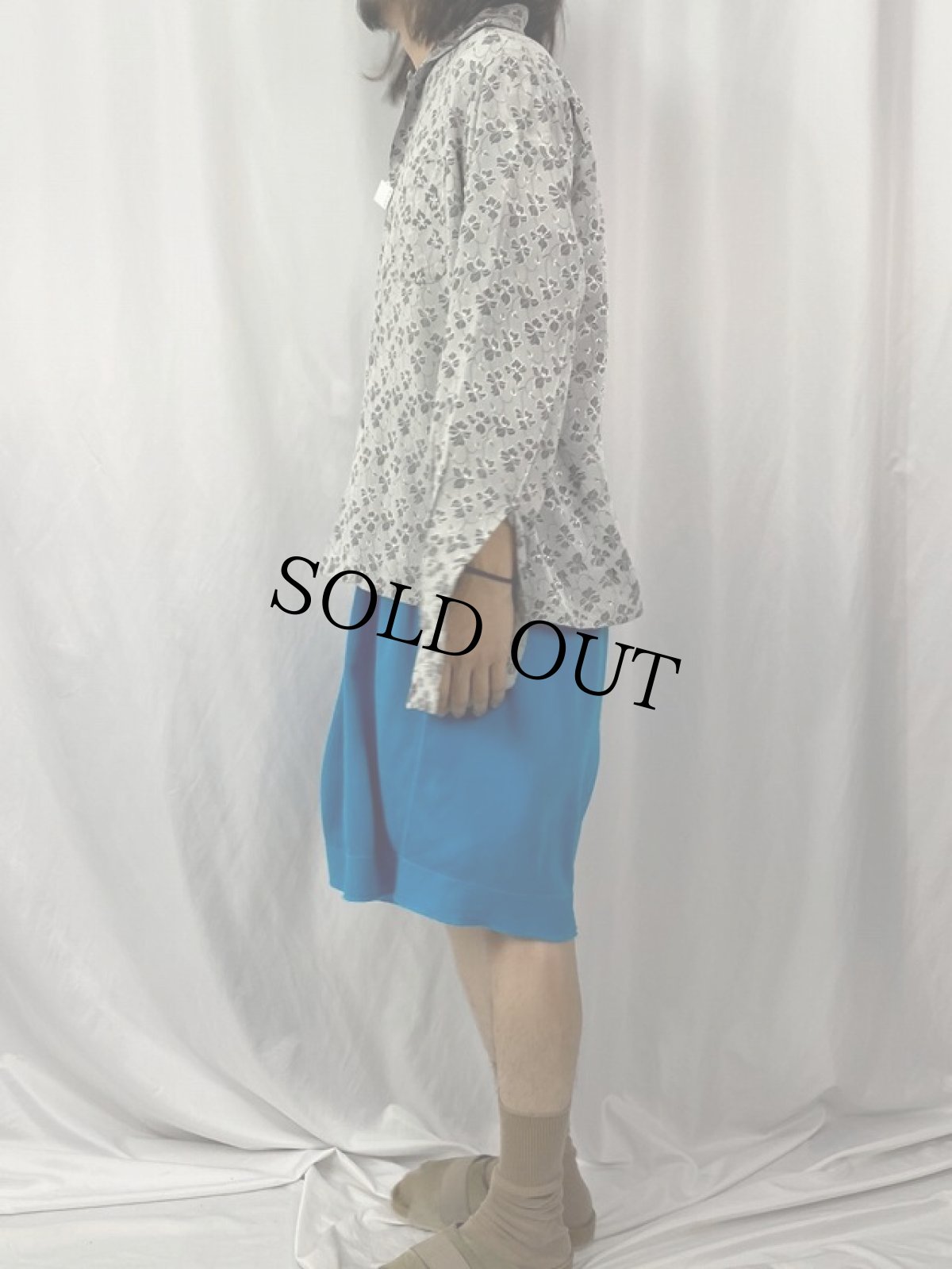 画像3: 50's Paul Howard 花柄 ダブルカフス オープンカラーシャツ L (3)