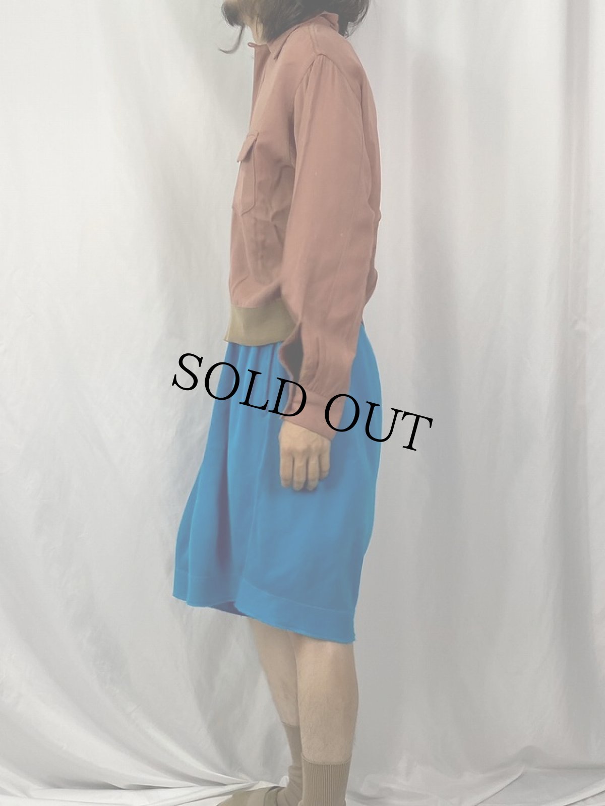 画像3: 50's Glen Park レーヨンギャバ プルオーバーシャツ L (3)