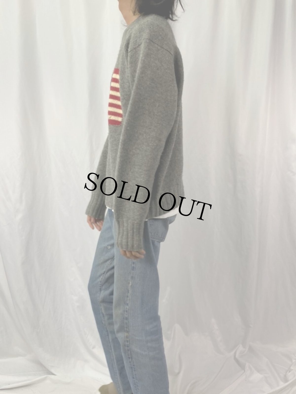 画像3: POLO Ralph Lauren 星条旗柄 ウールニットセーター L (3)