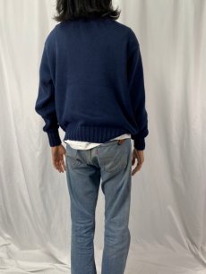 画像4: 90's POLO COUNTRY Ralph Lauren 星条旗柄 ハイネック コットンニットセーター L NAVY (4)