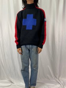 画像2: 90's POLO SPORT Ralph Lauren “ARCTIC CHALLENGE” ロゴパッチ付き ハイネック ニットセーター  (2)