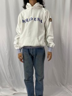 画像2: POLO Ralph Lauren "POLO USA" クッキーパッチ付き スウェットフーディ XL (2)