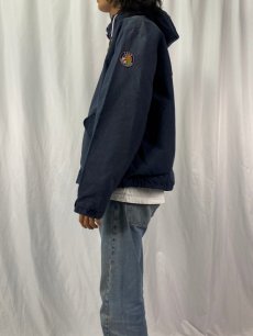 画像3: 90's POLO Ralph Lauren 64クロス クッキーパッチ付きパーカー M NAVY (3)