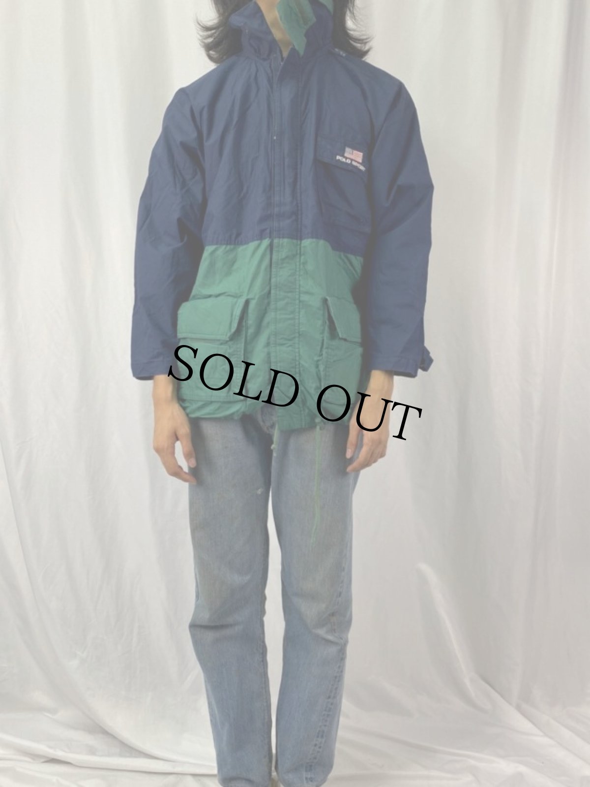 画像2: 90's POLO SPORT Ralph Lauren コットンマウンテンパーカー L (2)