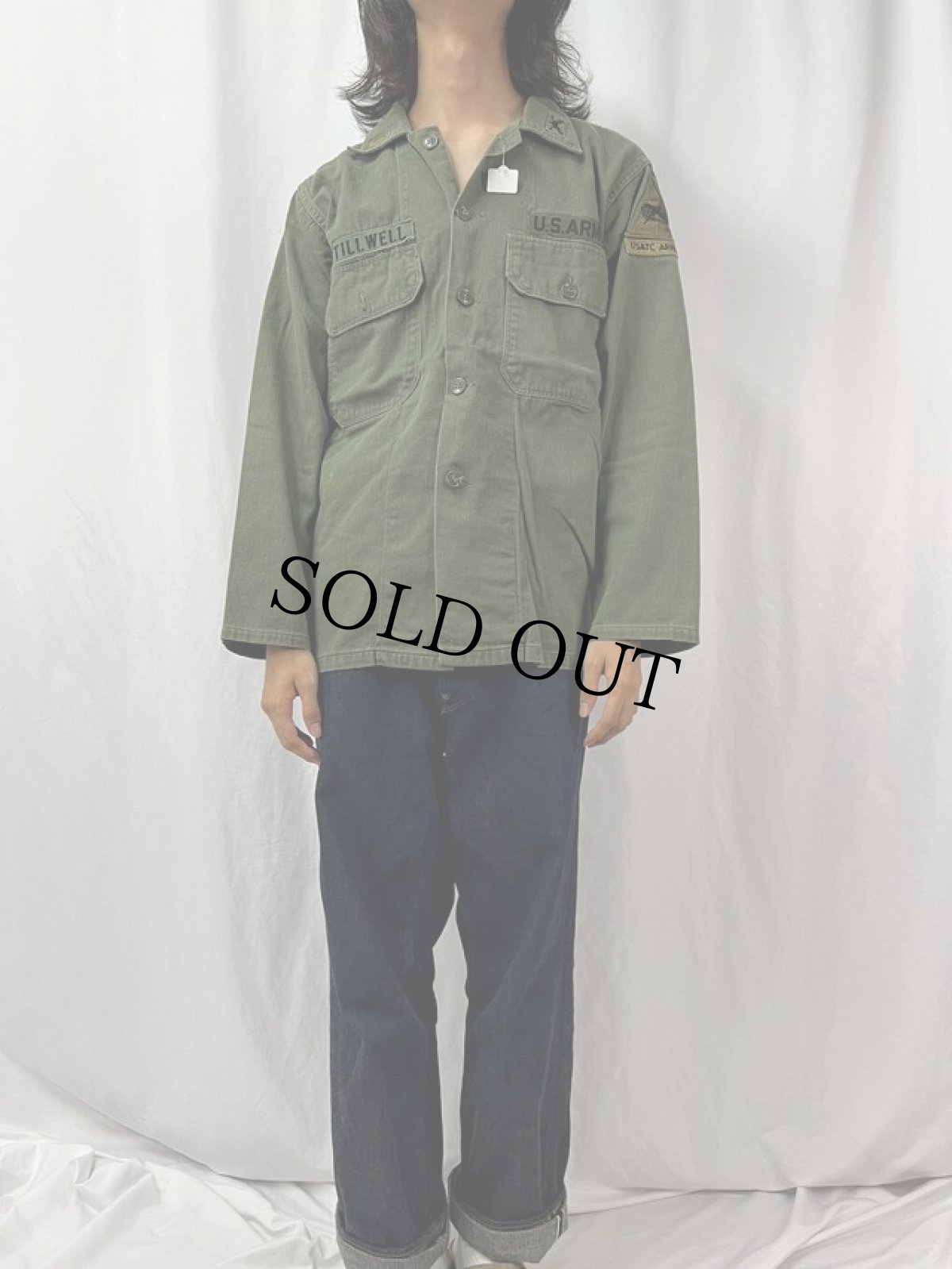 画像2: 60's U.S.ARMY パッチ付き ユーティリティシャツ 3rd (2)