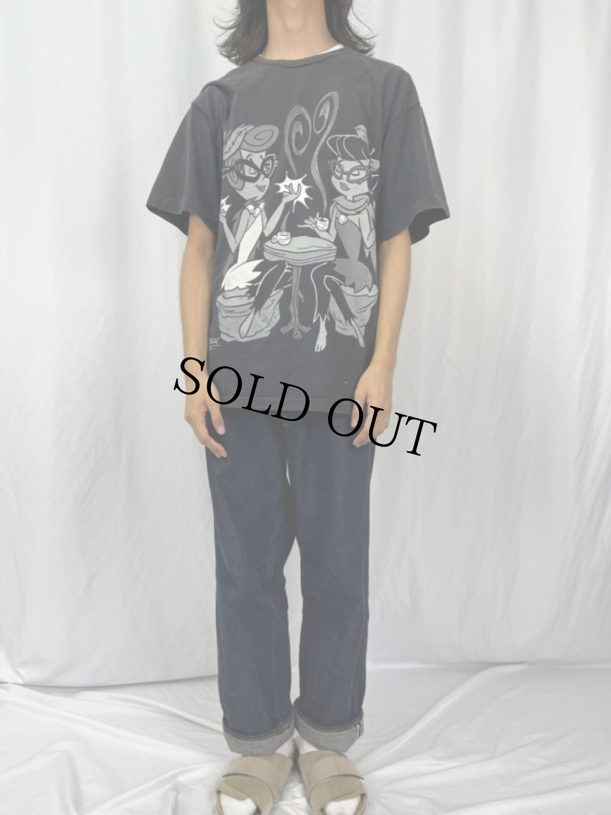 画像2: 90's The Flintstones "Wilma Flintstone & Betty Rubble" キャラクターTシャツ XL (2)