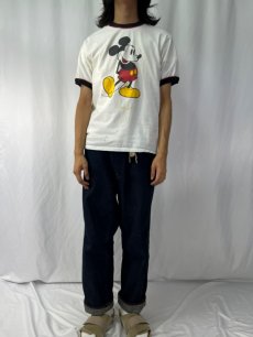 画像2: 90's Disney "MICKEY MOUSE" USA製 キャラクターリンガーTシャツ L (2)