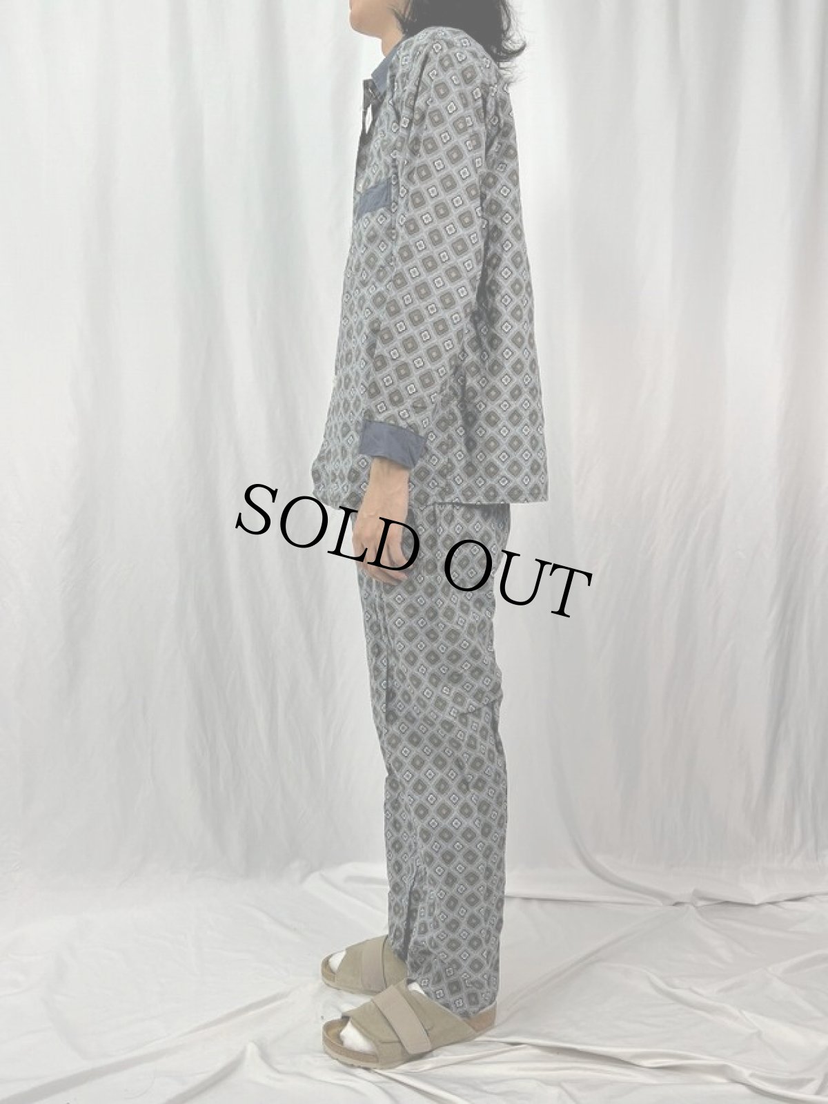 画像3: 60〜70's SPIEGEL 総柄 コットンパジャマシャツ & パンツ SETUP (3)