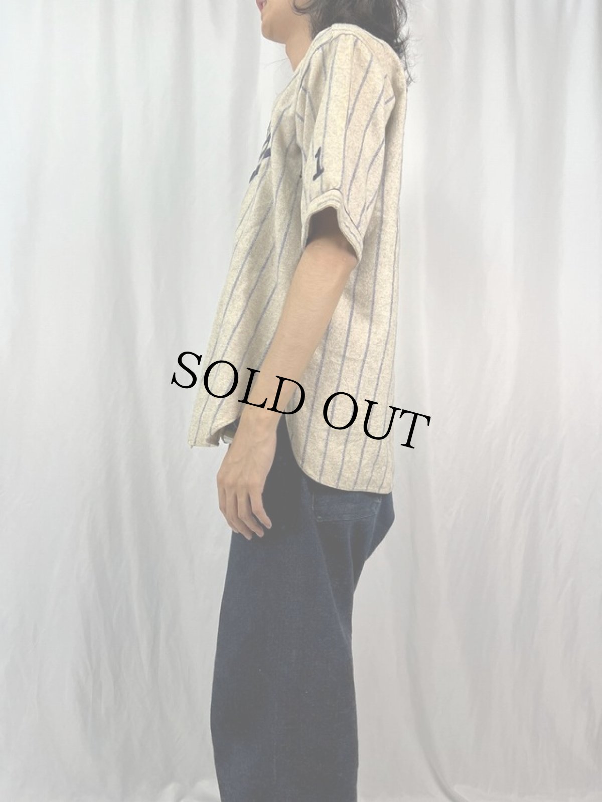 画像4: 30's M&H Sporting Goods Co. ウールベースボールシャツ (4)