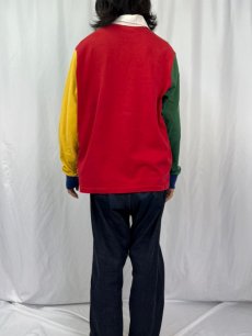 画像4: POLO Ralph Lauren クレイジーパターン ロゴ刺繍 ラガーシャツ XL  (4)