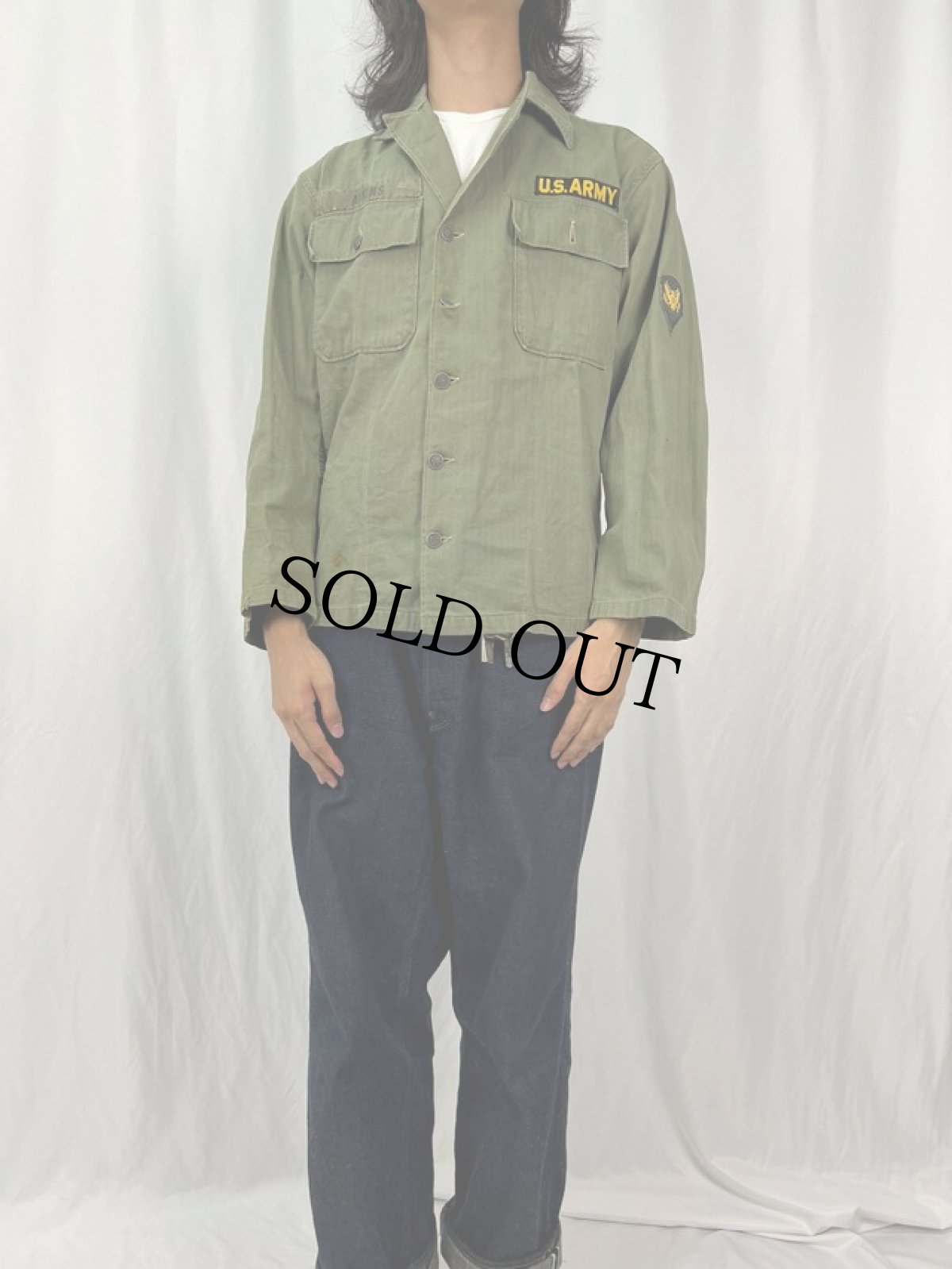 画像2: 40's U.S.ARMY 13スター M-43 HBTジャケット S (2)