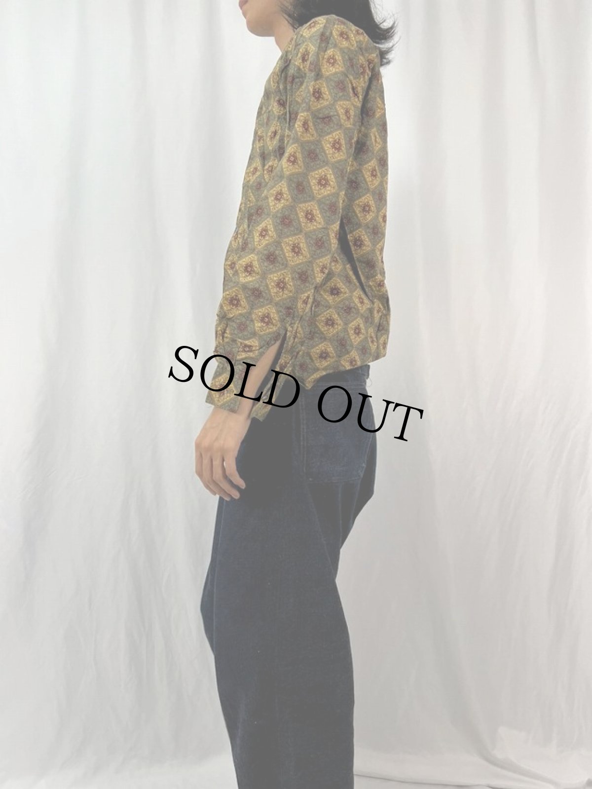 画像3: 60's Sears PILGRIM 総柄 ボタンダウンシャツ M (3)