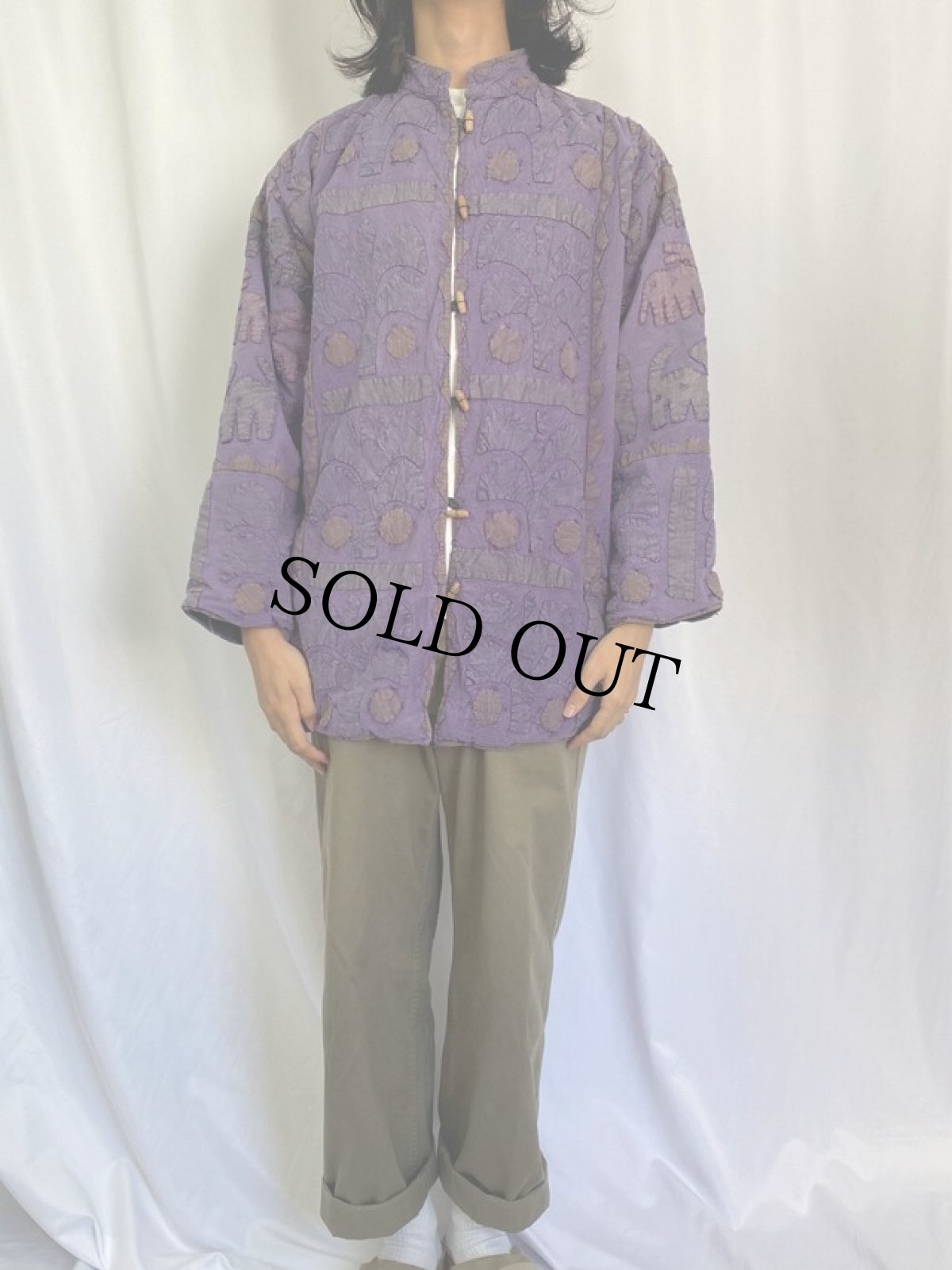 画像2: 80〜90's アニマル柄 パッチワーク ジャケット ONESIZE (2)