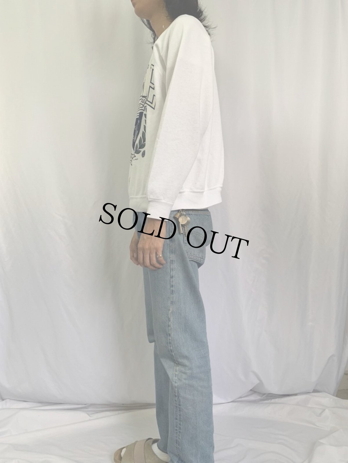 画像3: 80's Tultex USA製 "YALE" カレッジプリント ラグランスウェット L (3)