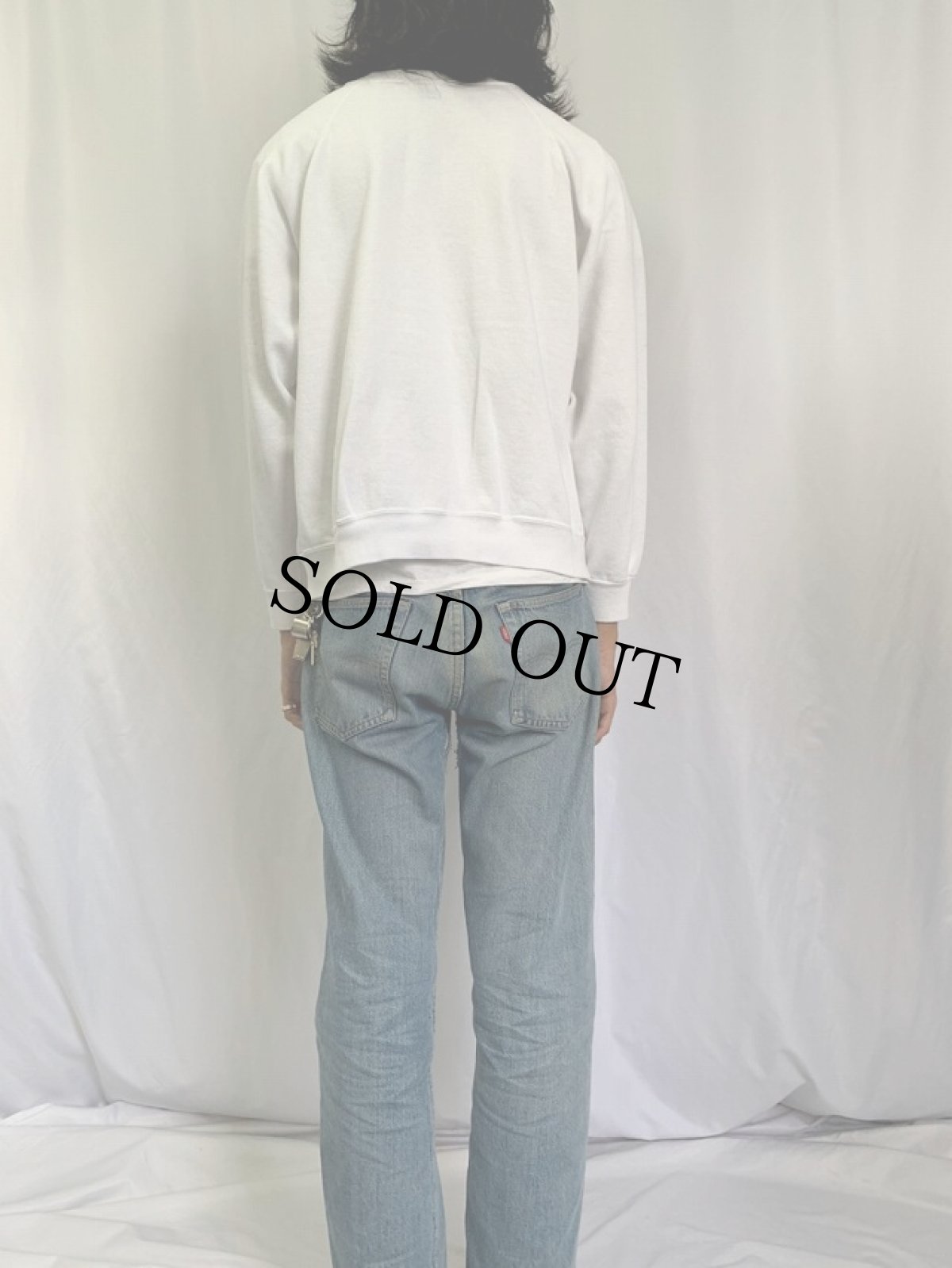 画像4: 80's Tultex USA製 "YALE" カレッジプリント ラグランスウェット L (4)