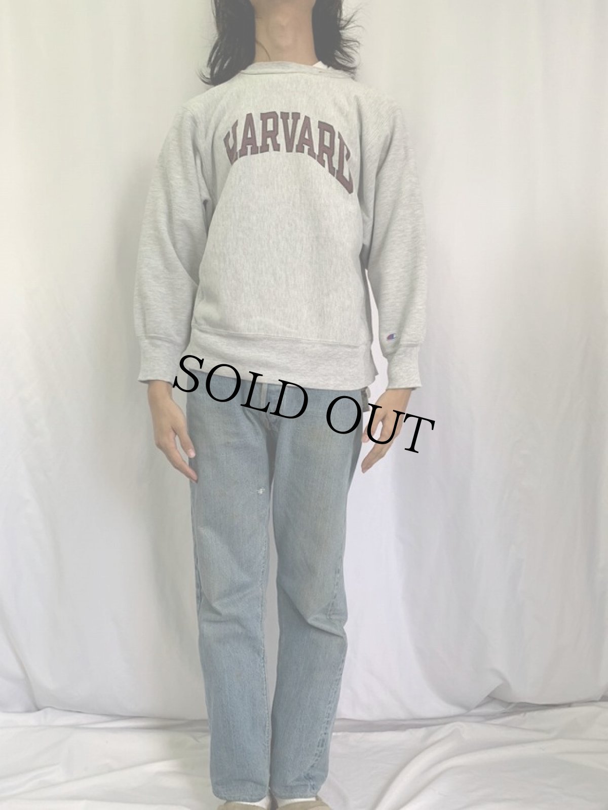 画像2: 80's Champion REVERSE WEAVE USA製 トリコタグ "HARVARD" L (2)