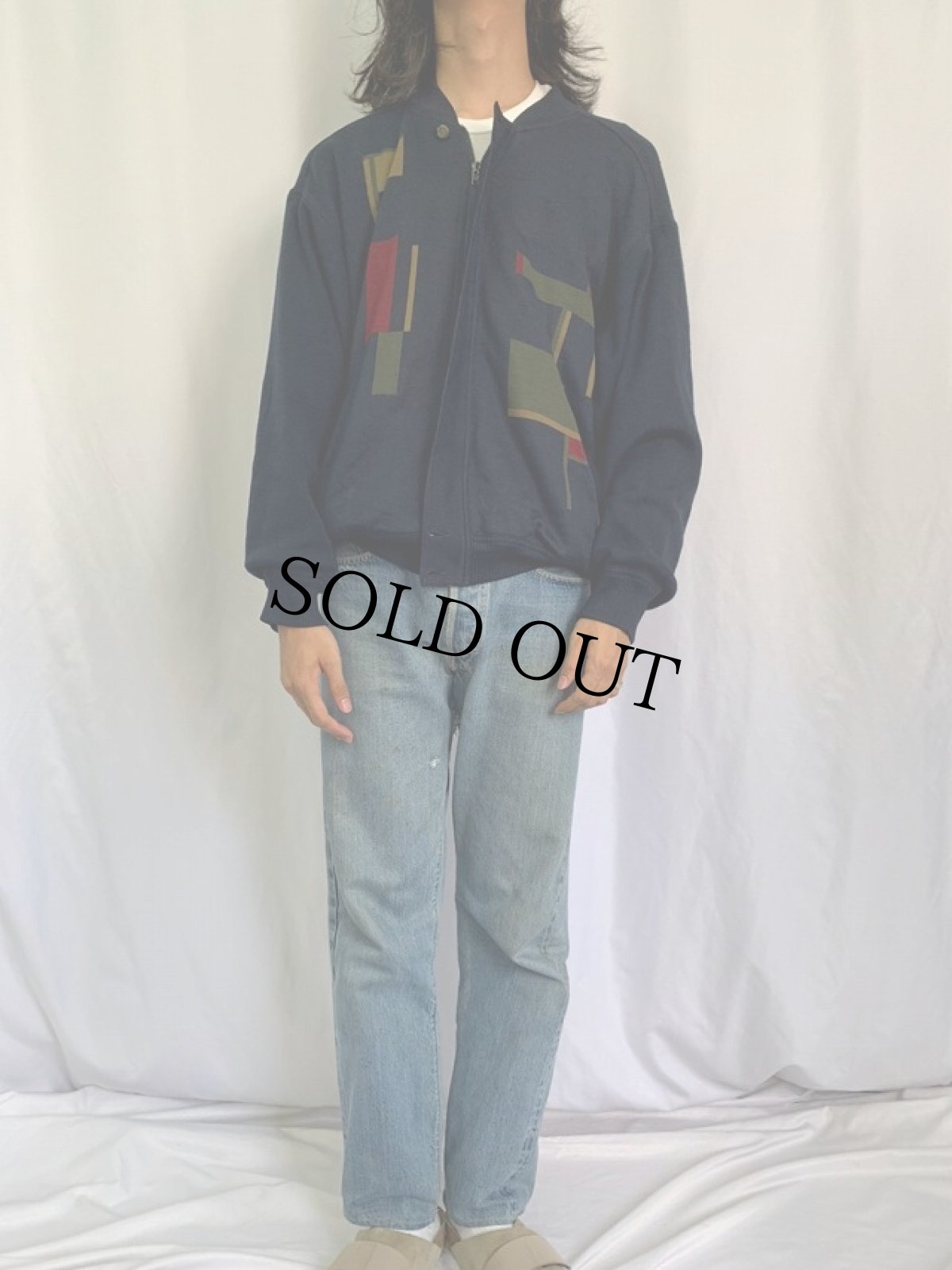 画像2: BAILEYS ITALY製 ニットジップジャケット S (2)