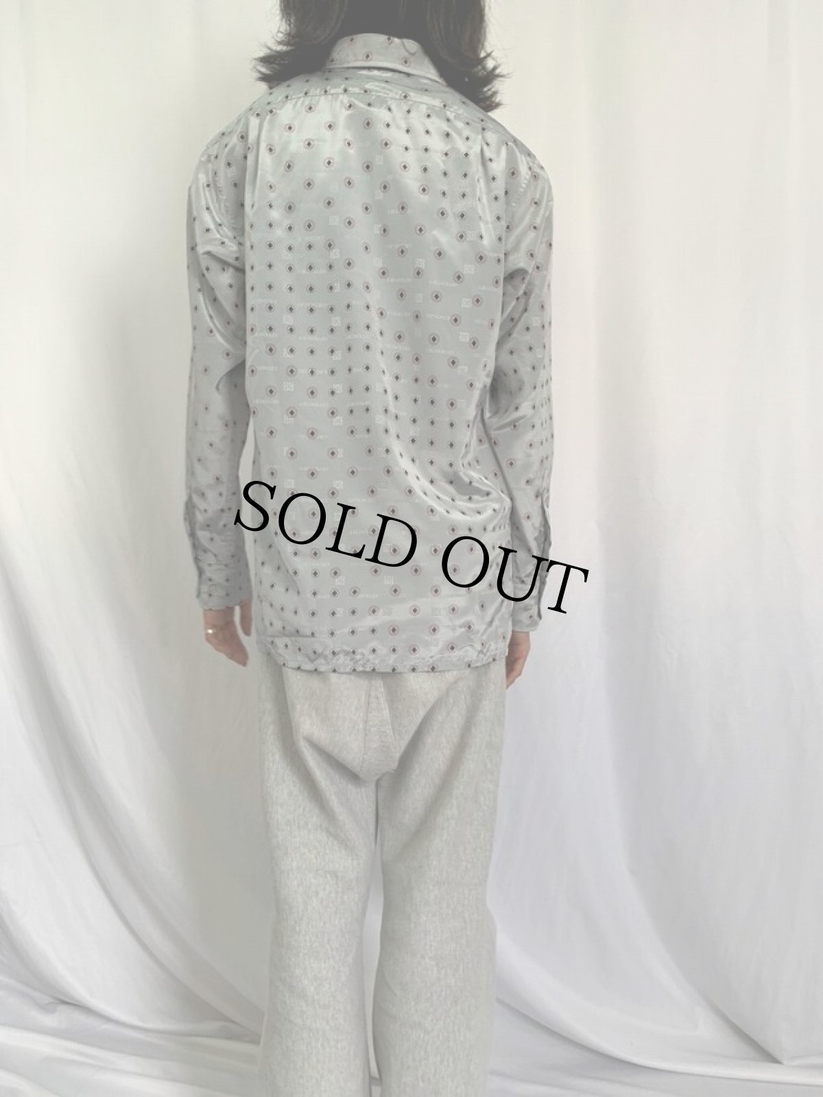 画像4: 70's〜 GIVENCHY for chesa 総柄 ポリシャツ M (4)