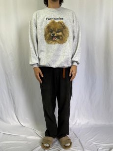 画像2: 90's USA製 "Pomeranian" 犬プリントスウェット XL (2)