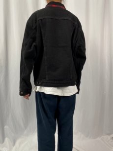 画像4: 90's Levi's 70427 USA製 裏地ネル ブラックデニムジャケット M (4)