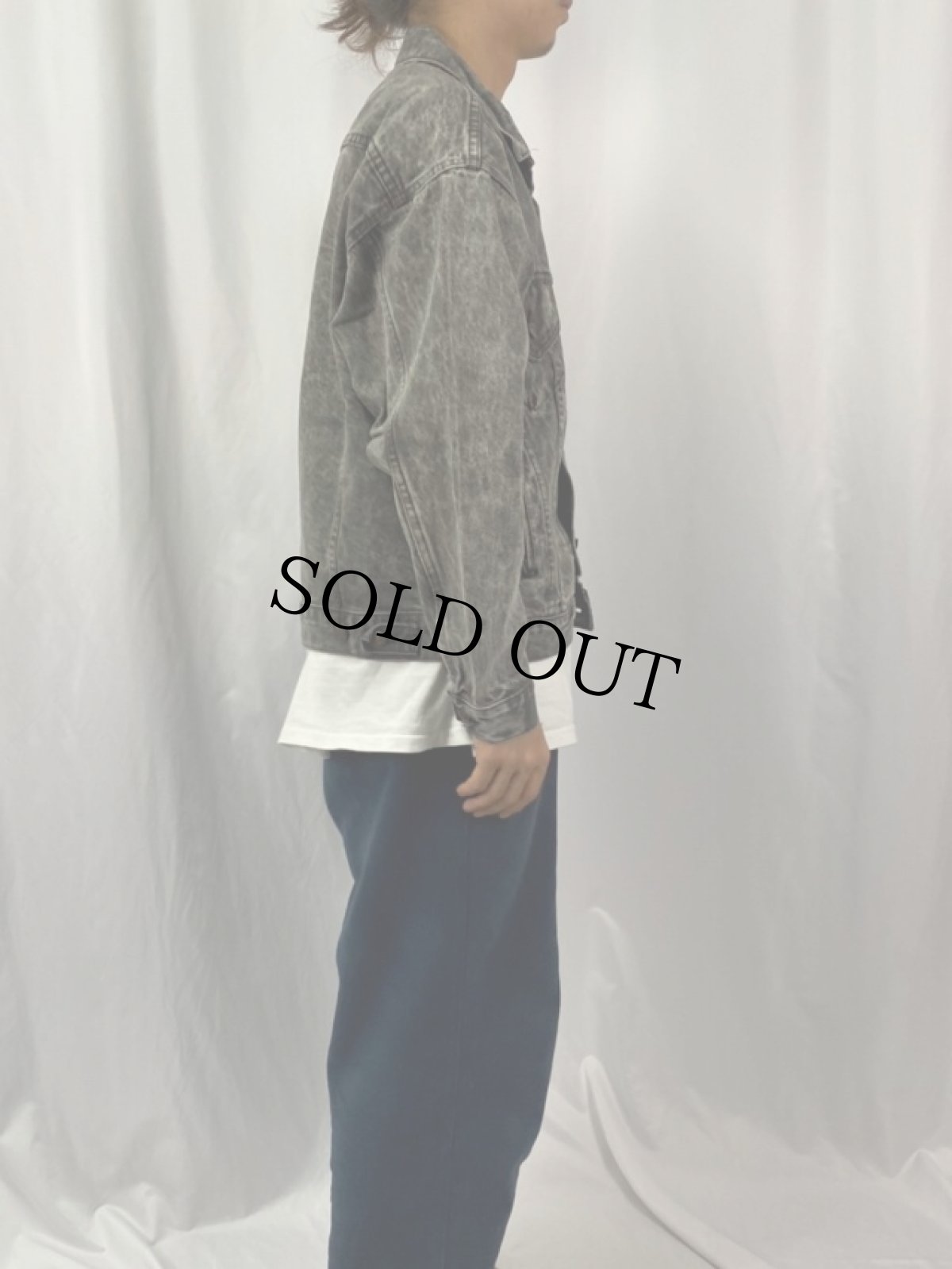 画像3: 80's Levi's 70507-0253 USA製 ケミカルウォッシュ ブラックデニムジャケット M (3)