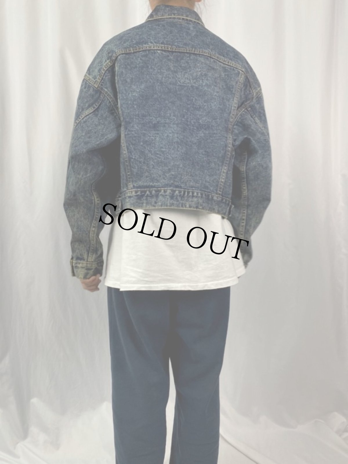 画像4: 80's Levi's 70505-0227 USA製 ケミカルウォッシュ デニムジャケット XL (4)