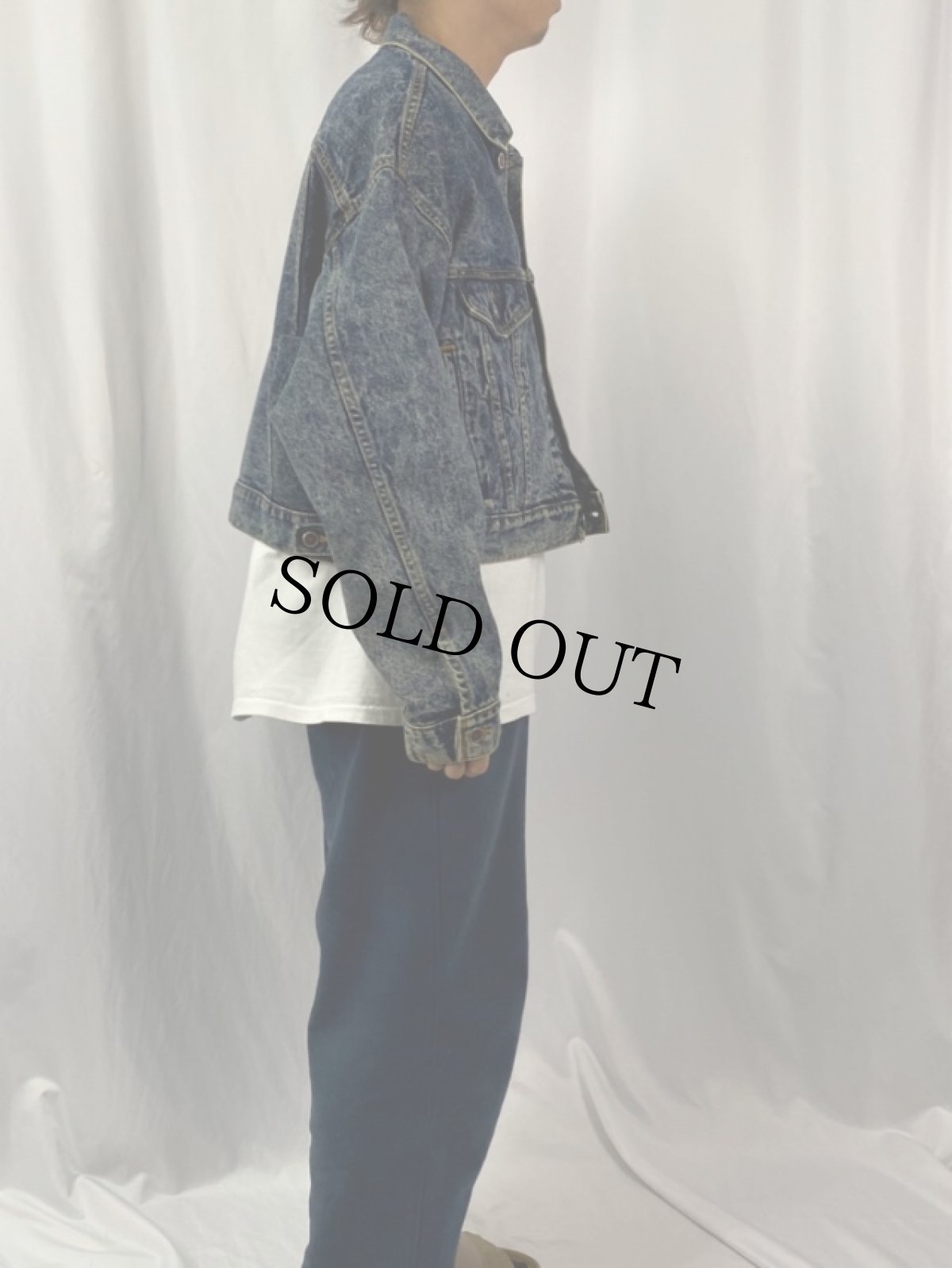 画像3: 80's Levi's 70505-0227 USA製 ケミカルウォッシュ デニムジャケット XL (3)