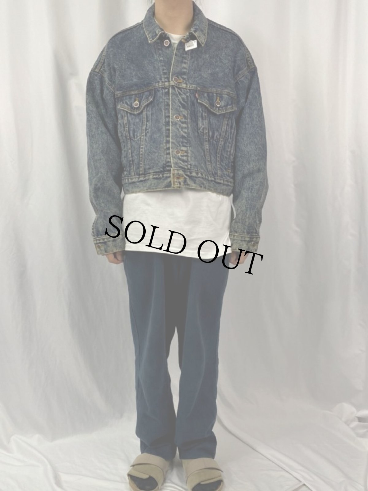 画像2: 80's Levi's 70505-0227 USA製 ケミカルウォッシュ デニムジャケット XL (2)