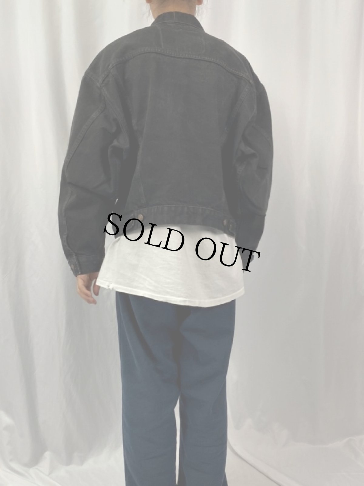 画像4: 90's〜 Levi's 70598-4159 ブラックデニムジャケット M (4)