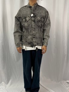 画像2: 80's Levi's 57508-0256 USA製 ケミカルウォッシュ ブラックデニムジャケット XL (2)