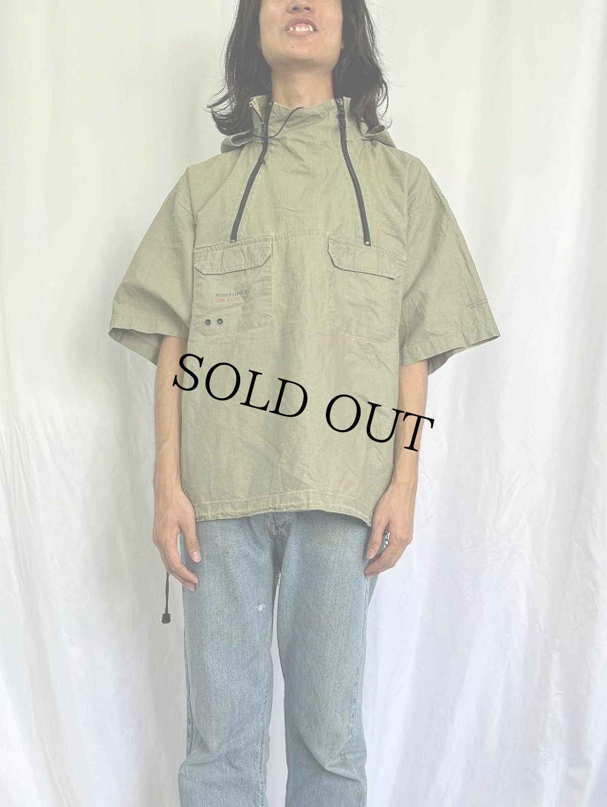 画像2: NORTH PEAK 半袖 オイルドアノラックパーカー XL (2)