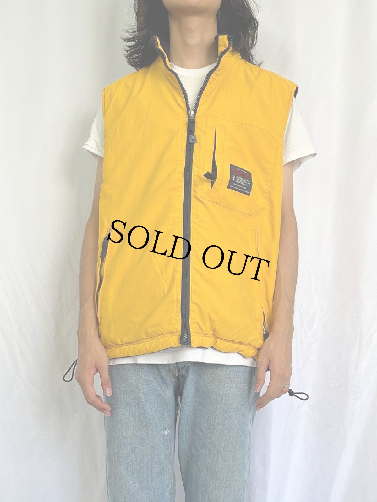 画像3: 90's〜 ABERCROMBIE＆FITCH ナイロン×フリース リバーシブルジップベスト L (3)