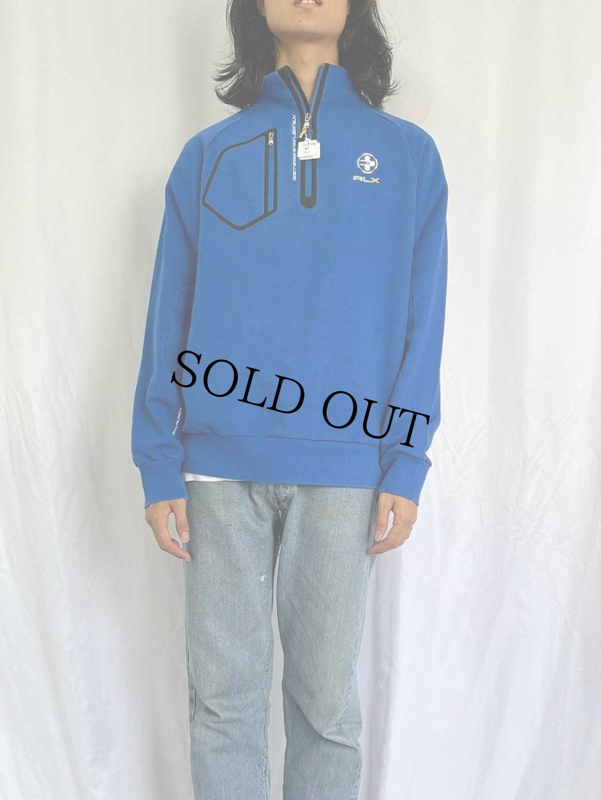 画像2: RLX Ralph Lauren ロゴプリント ハーフジップスウェット XL (2)