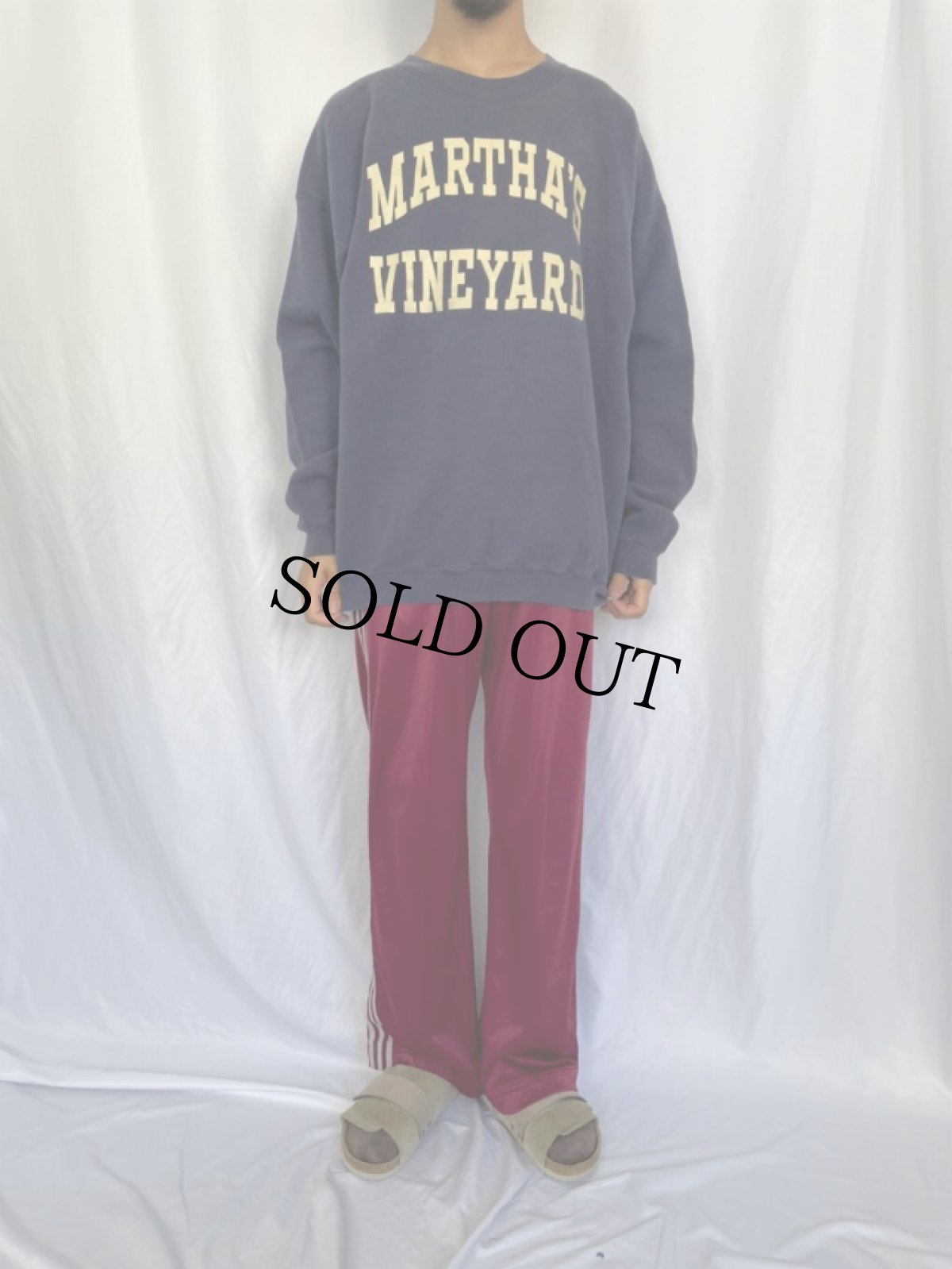 画像2: 90's Lee USA製 "MARTHA'S VINEYARD" カレッジプリントスウェット XL (2)