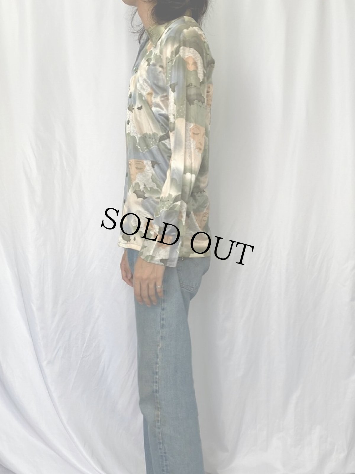 画像3: 70's Gino 総柄 オープンカラーシャツ M (3)