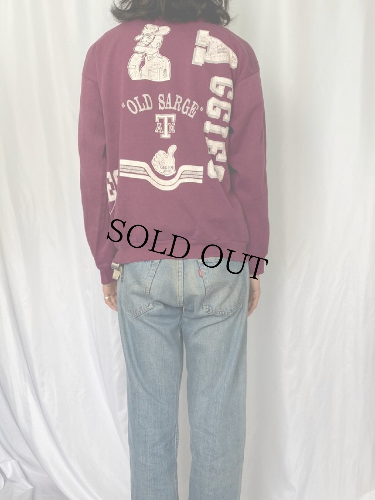 画像4: 90's TAMU AGGIES USA製 マルチプリントスウェット XL (4)