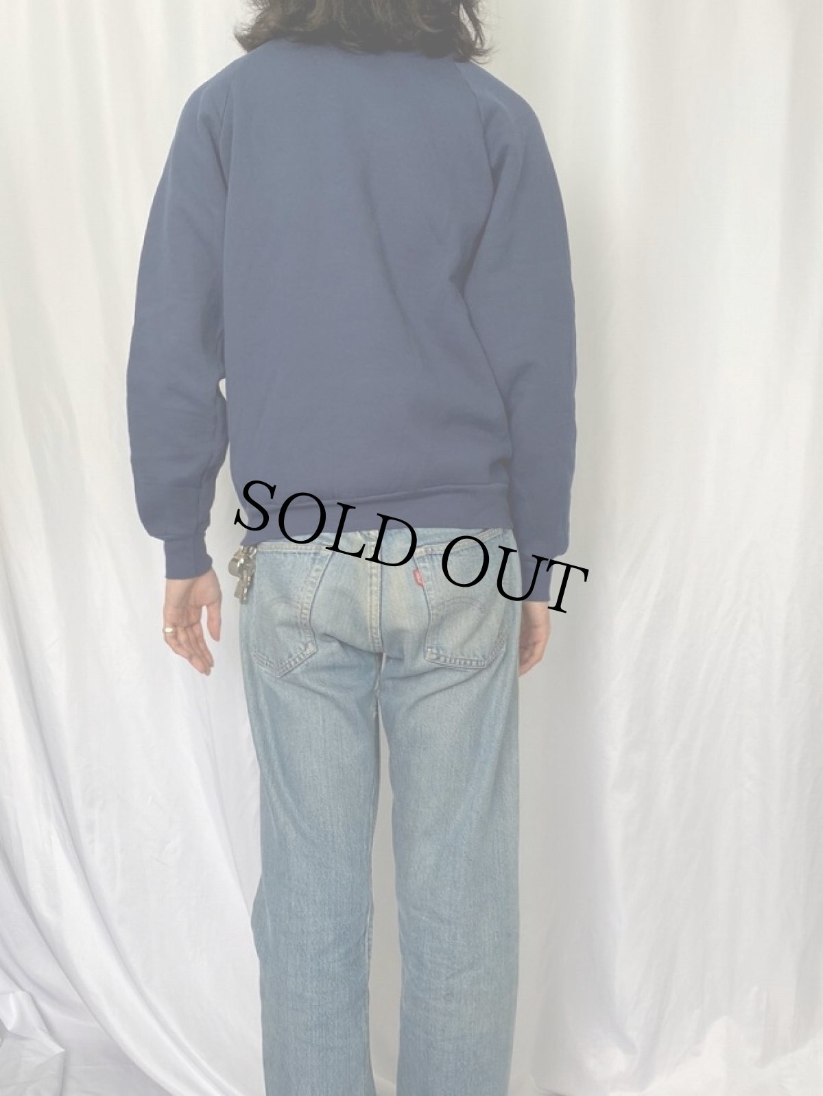 画像4: 80〜90's NAVY USA製 ラグランスウェット L (4)