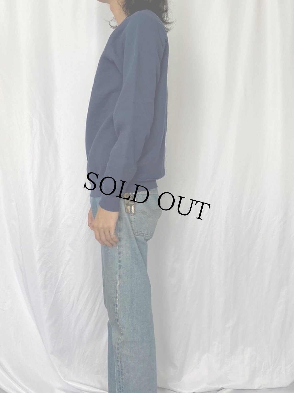 画像3: 80〜90's NAVY USA製 ラグランスウェット L (3)