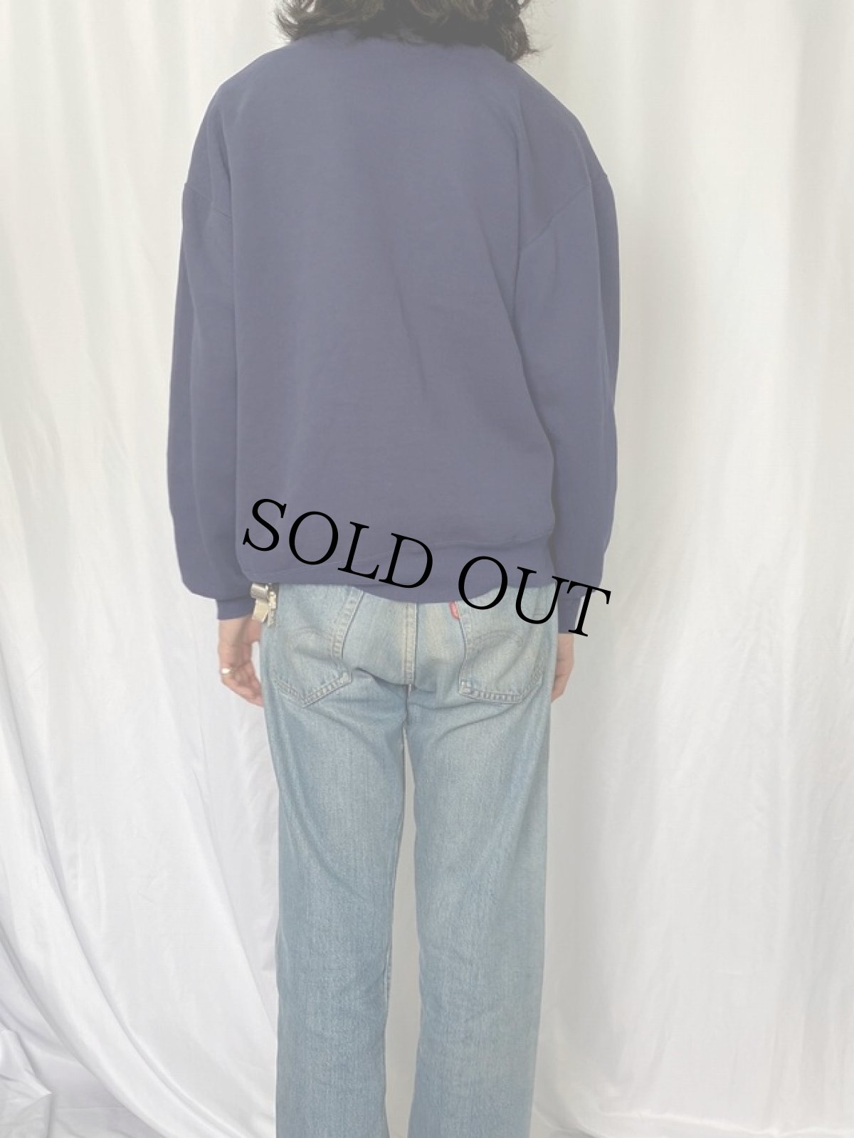 画像4: 90's "KCKCC TRACK & FIELD" USA製 カレッジプリントスウェット XL NAVY (4)