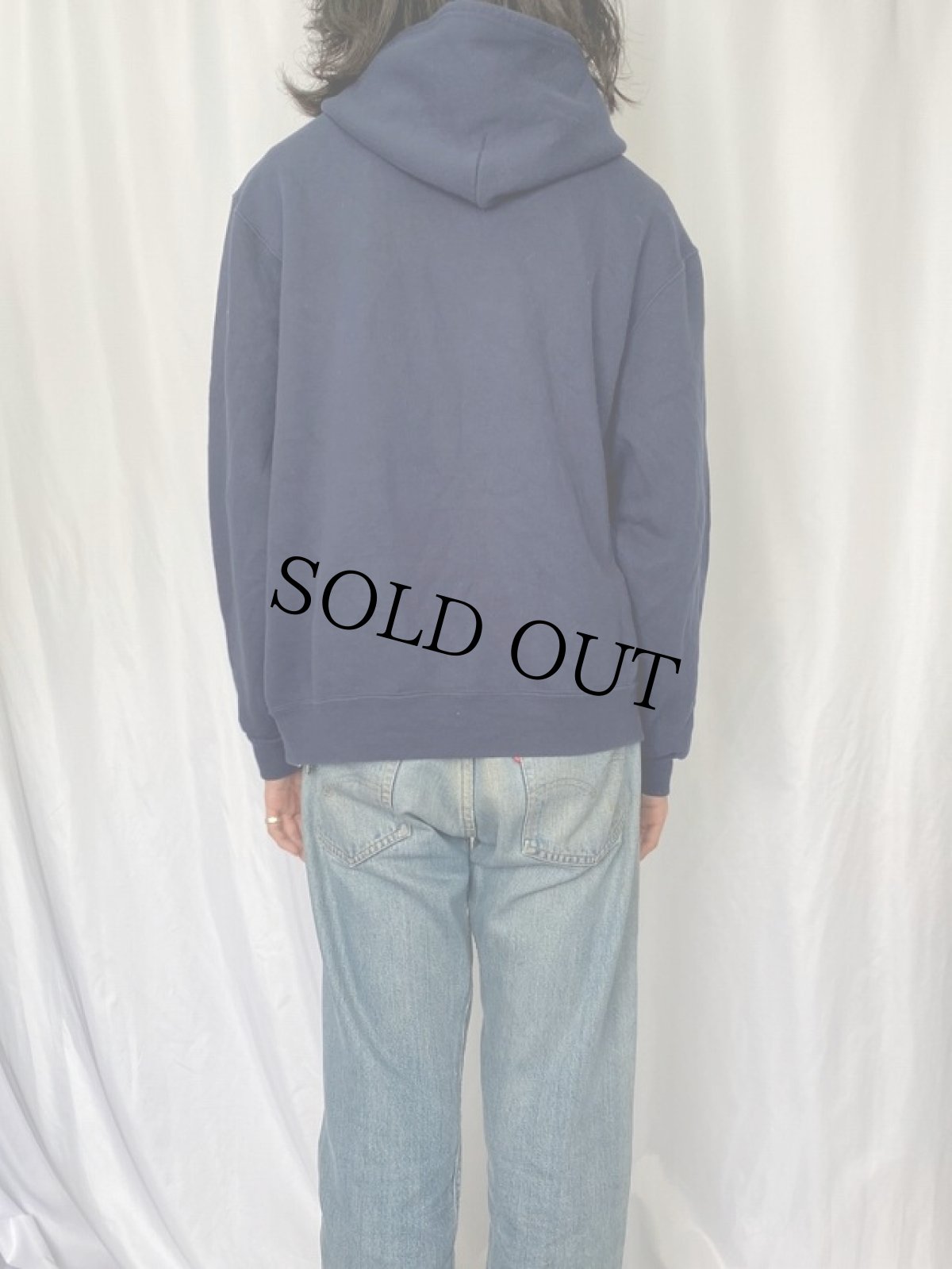 画像4: 90's SOFEE "NAVY" スウェットジップパーカー XL (4)